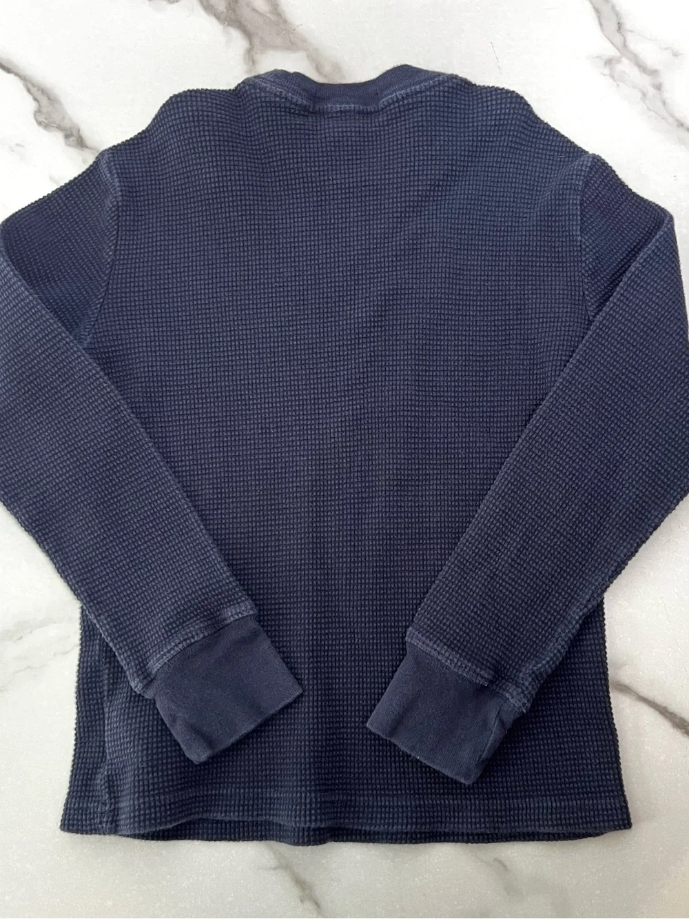 Polo Ralph Lauren Boys Navy Waffle-Knit Pullover thermal sweater size 8 small